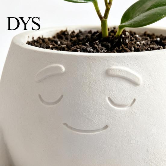 Desktop Decorative Flower Pot Sit In Meditation Planter, Cute Zen Pot, 3D Printed Small Creative Plant for Windowsill Figure Succulents Cacti,
