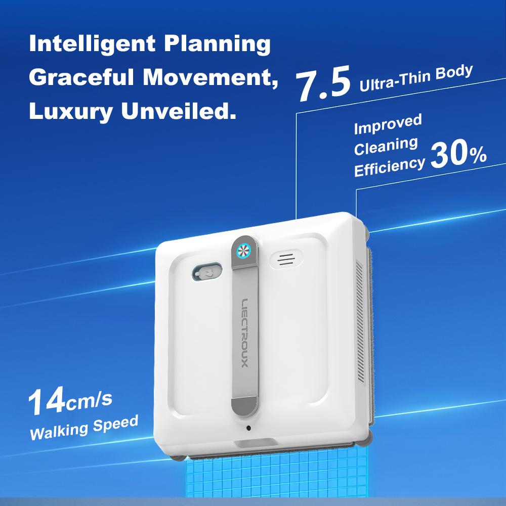 2025 NEW Robot Window cleaner Liectroux S9,Updated Laser, 2 roller brushes,6-way water pump spray,9KPa,app control,voice prompts
