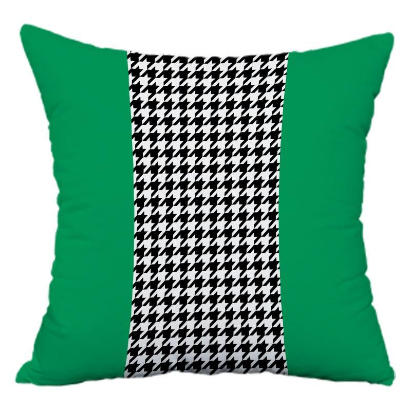 Green and Yellow Geometric Pillowcase Dormitory Decoration Office Living Room Sofa Home Pillowcase