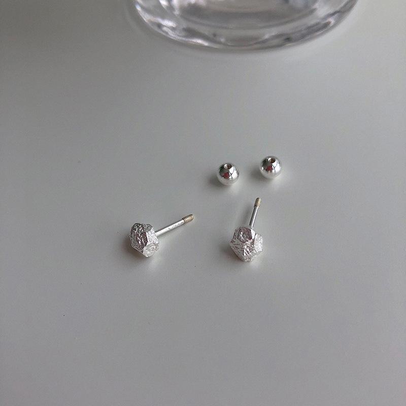 

Женские серьги из стерлингового серебра S925 в корейском стиле - Простые, элегантные, универсальные пусеты 925 Silver