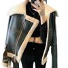 Large size women's winter clothing new fat sister big lapel thickened short fur integrated cashmere jacket tide