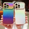 For iPhone 15 Pro Max Case Curly Shape Love Heart TPU Phone Cover Iridescent Gradient