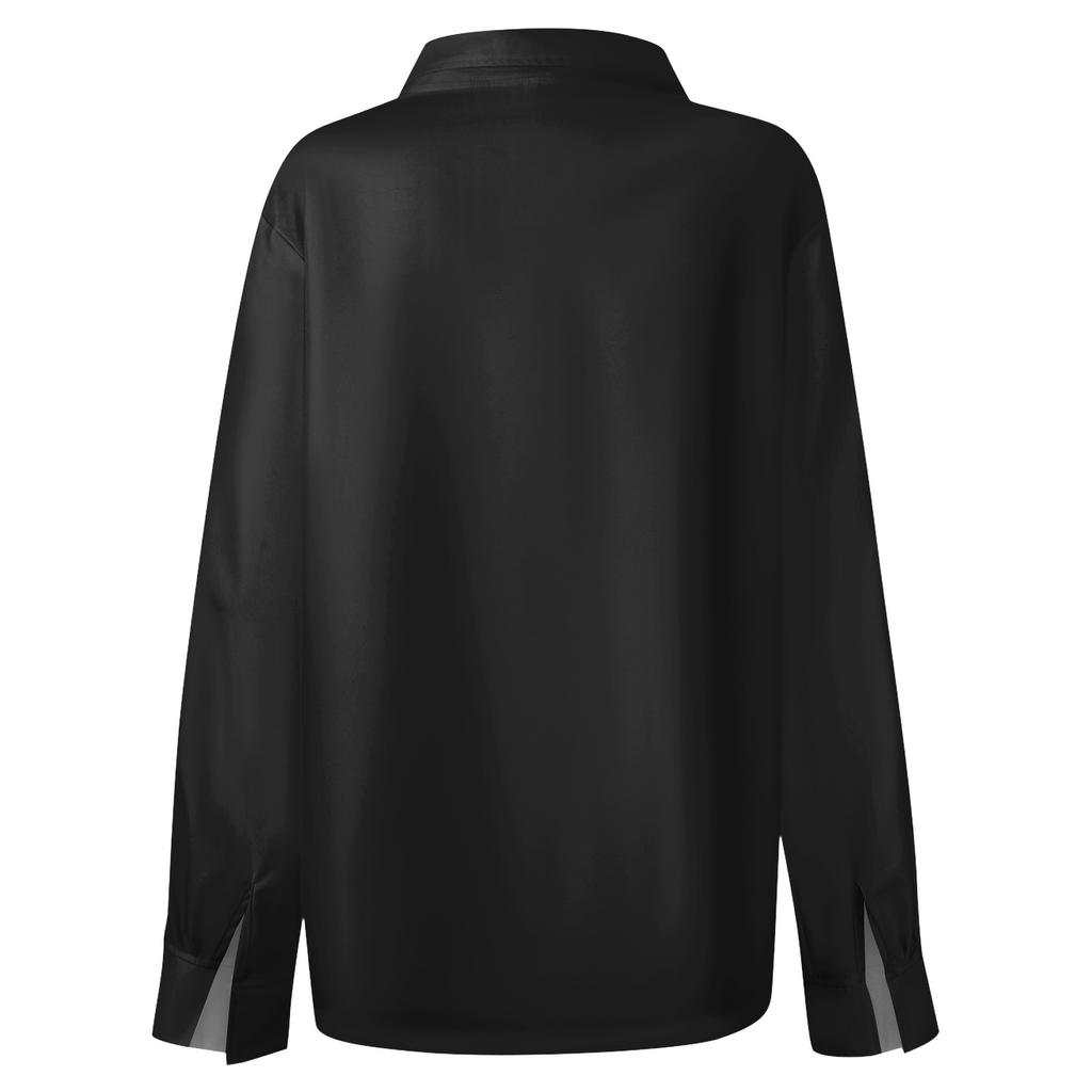 Women's Shirt Blouse Solid Color Button Long Sleeve Casual Basic Shirt Collar Regular Top