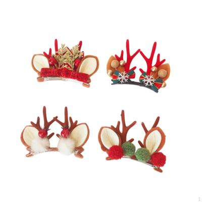 4Pcs Christmas Hair Clips Headbands Holiday Headpiece Cute Reindeer Clip Accessories for