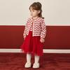 PawinPaw 2025 Winter Christmas Cartoon Bear Girl's Dress Set