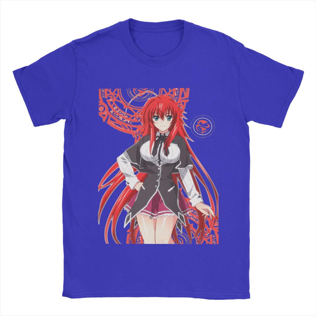 Rias Gremory T Shirt Beach High School DxD  100 Cotton T-Shirts For Men's Hip Hop Casual Tee Shirt Short Sleeve Y2K Fun Top Tees