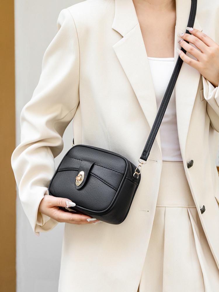 Extremely Simple Style Crossbody Small Square Bag, Solid Color, Light Luxury Women's Bag, Fashionable Mailman Bag