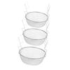 3 Sizes Round Stainless Steel Mesh Strainer Basket Kitchen Food Strainer Round Mesh Basket Mesh Sifter for Fried Food Vegetable