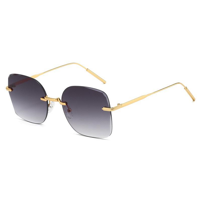 2025 Unisex Rimless Metal Sunglasses with UV Protection & Gradient Lenses