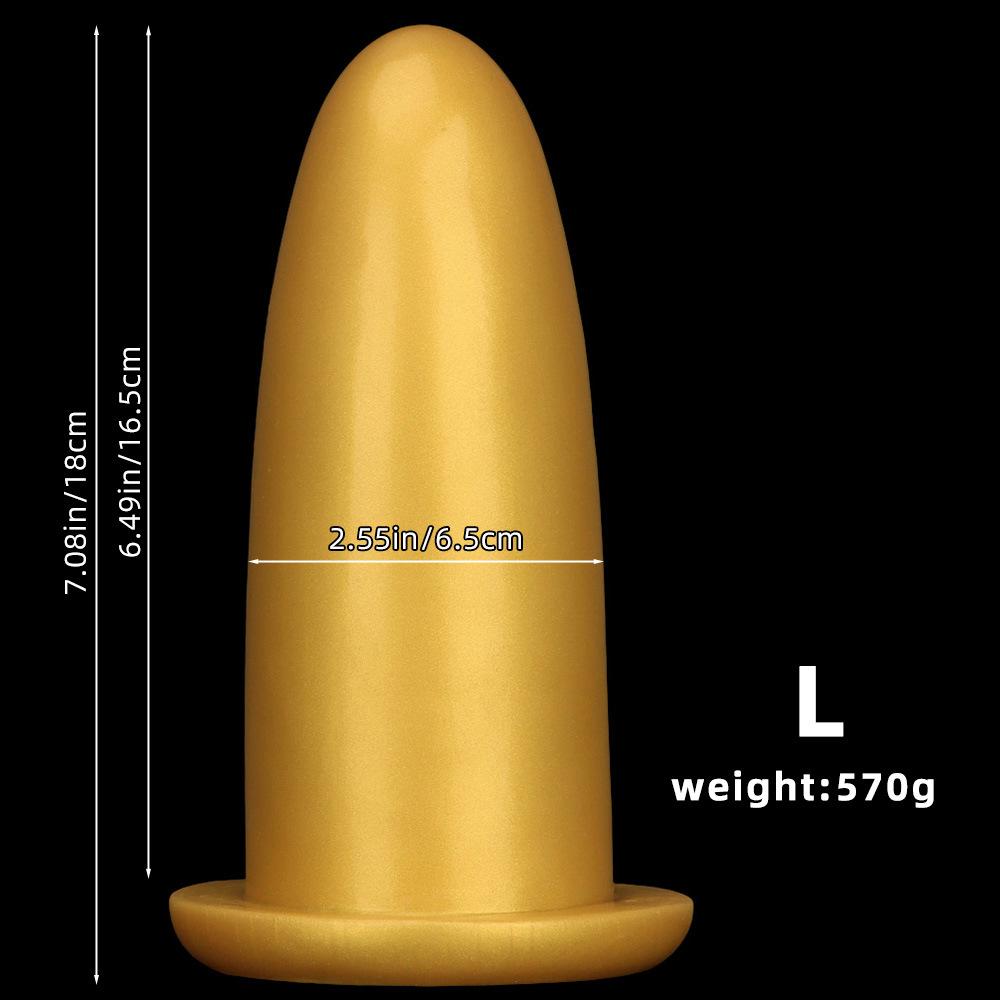 Gold Oversized Silicone Anal Plug - Extra Large Butt Plug for Men Women, Anal Stretching BDSM Adult Sex Toy