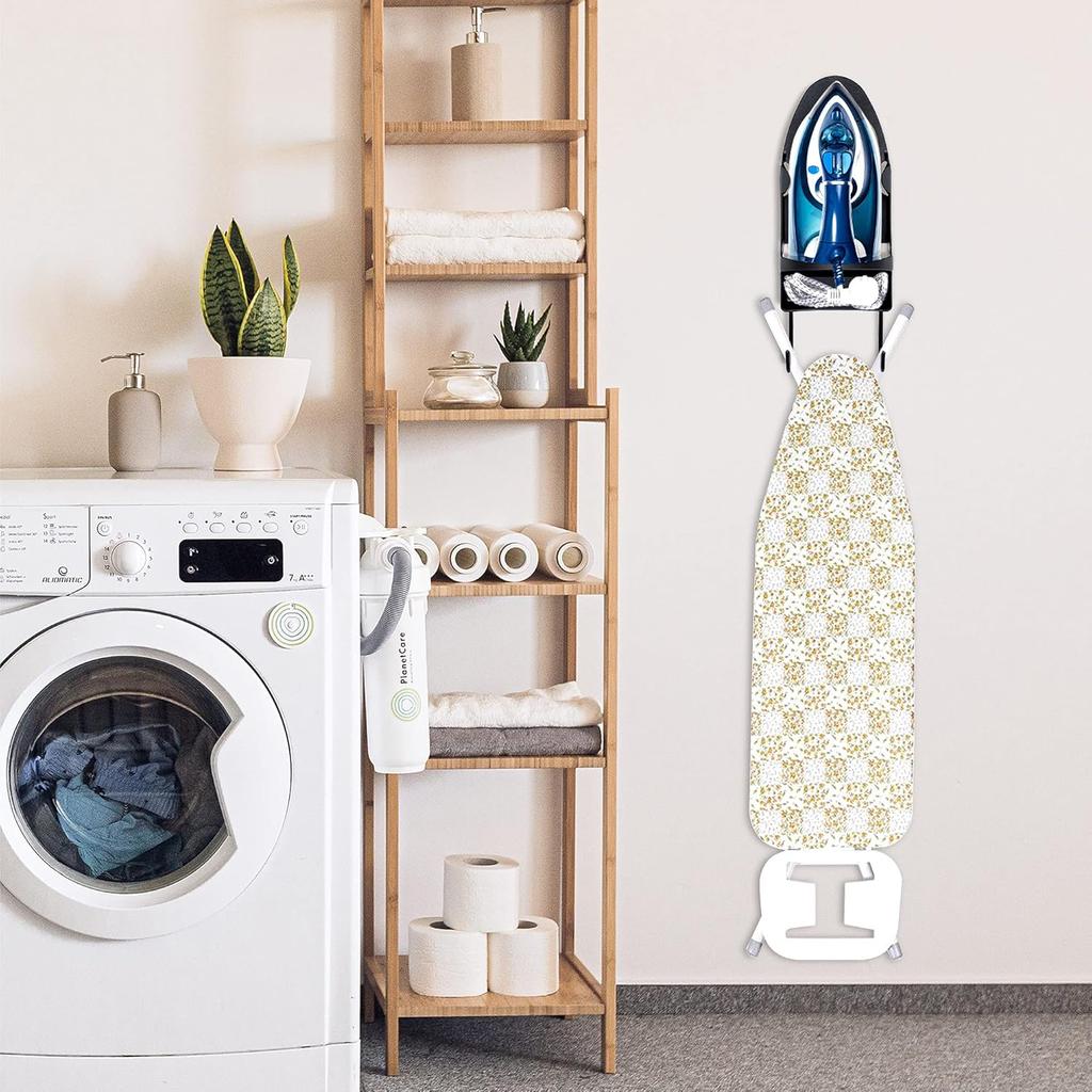Wall Mount Steam Iron Holder Ironing Board Hanger Household Laundry Wall Mount Iron Hanger Ironing Board Rack Black- for Iron Max 5.5 Inch Width Iron