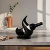 Flame Shaped Rack 3D Printed Wine Bottle Holder, Modern Sculptural for Home Ornament Bar, Decorative Tabletop Storage Stand, Creative Gift Holder