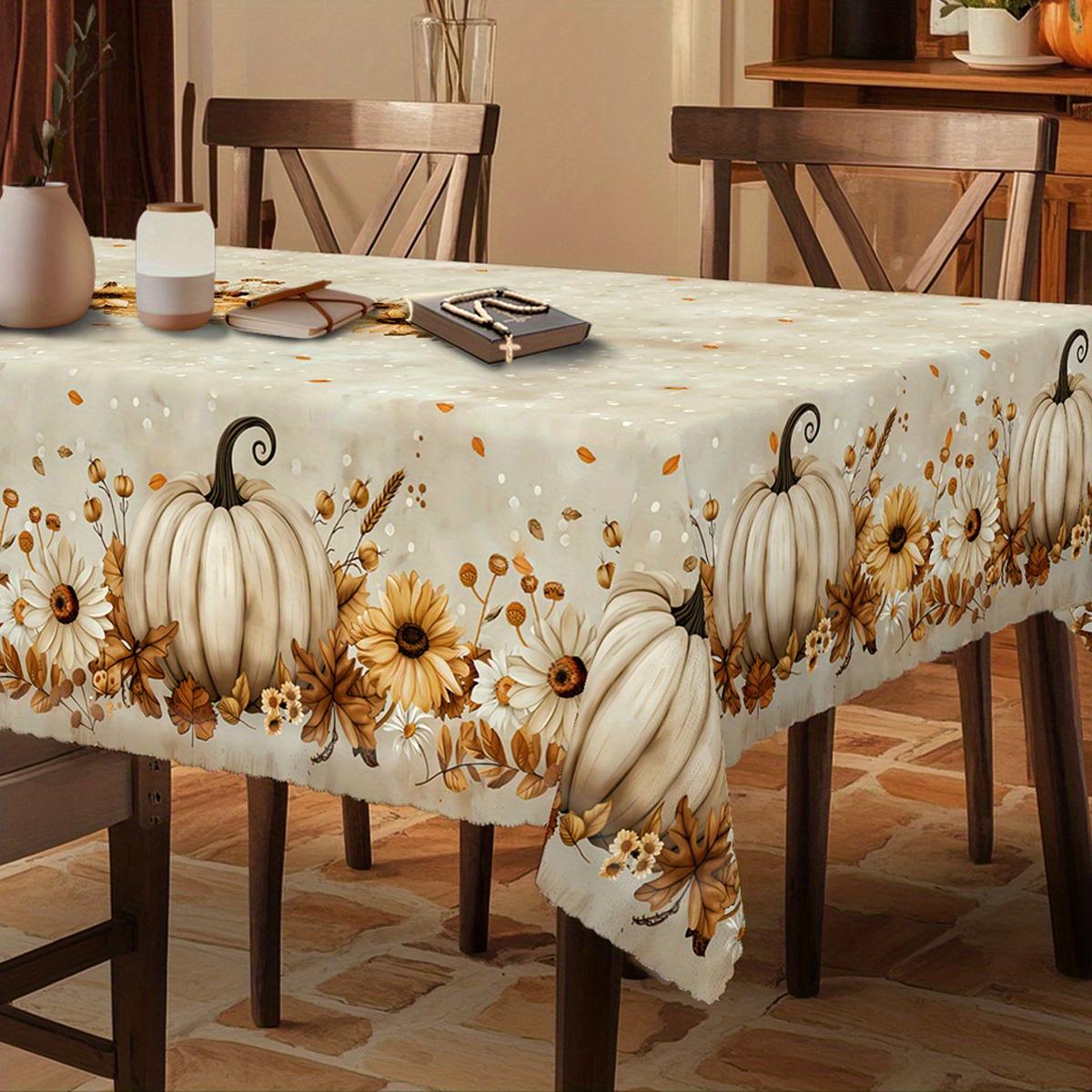 Vintage Pompoen Rechthoekige Tafelkleed voor Tafeldecoratie Keuken Eetkamer Waterdicht Herbruikbaar Tafelkleed voor Tafels Binnen Buiten 100x160cm