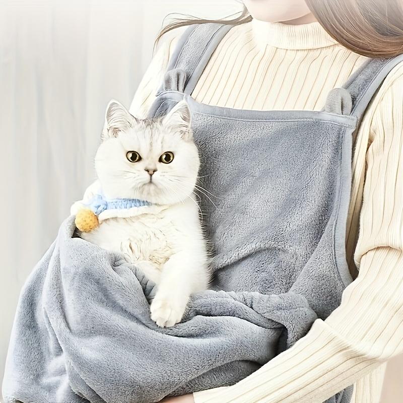 1Pcs Super Soft Breathable Cat Carrier Bag with Cat Aprons, Pocket, and Sleeping Bag
