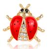 Women Girls Teen Refined Brooches Ladybug Modelling Dazzling Rhinestone Hat Dress Breastpin for Wedding Birthday Gift