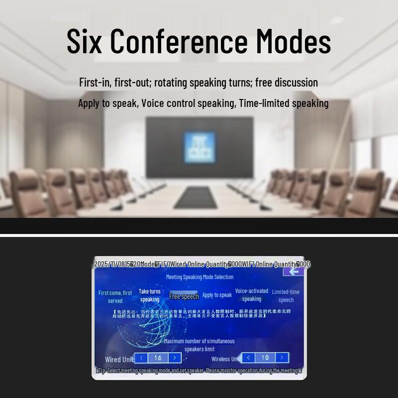 HuiDu HD-E102S Wired Digital Gooseneck Conference Microphone System (CN version)
