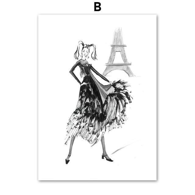 Poster und Drucke für Mädchenzimmer-Dekoration, moderne Mode, Leinwandgemälde für Innenräume, Figuren-Wand-Kunstdrucke, Bild ohne Rahmen