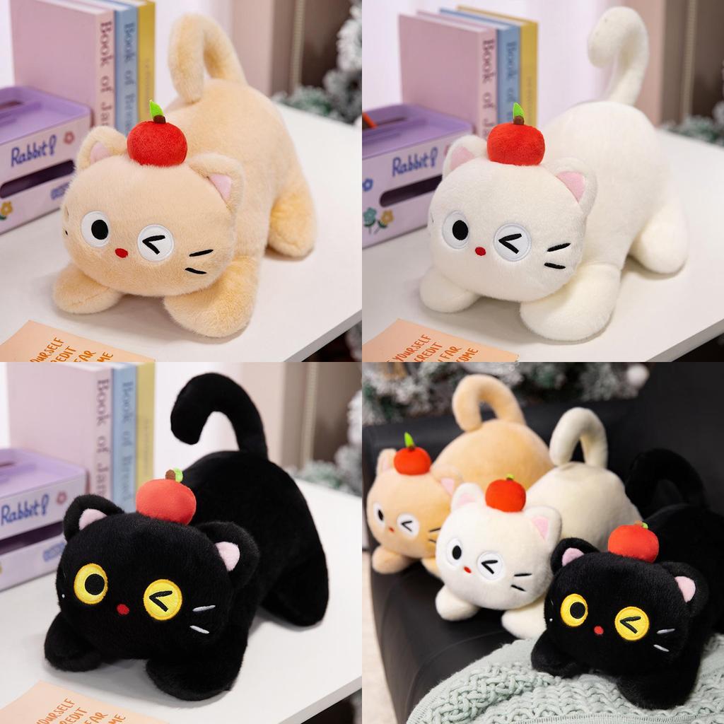 Apple Cat Plush Toy With Pp Cotton Filling For Kids And Gifts