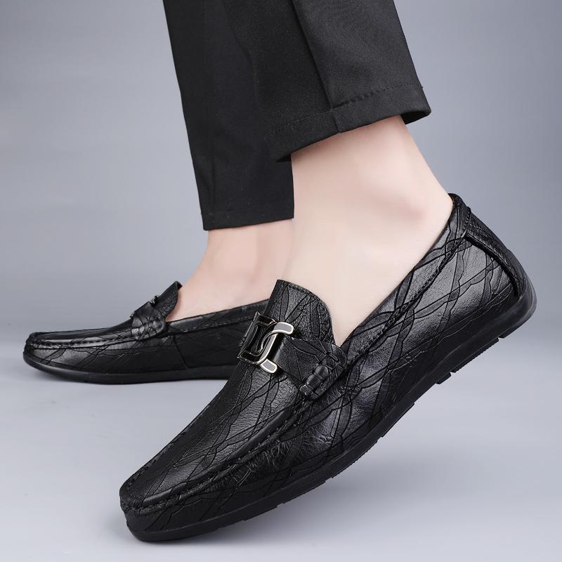 Men Stylish Comfortable Loafers Genuine Leather Casual Shoes Men Sneakers 2024 New Male Walking Loafers Casual Slip On Men Shoes
