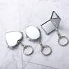Makeup Mirror Folding Mirror Key Chain Metal Double Sides Cosmetic Mirror Keychain  Cosmetic Tool