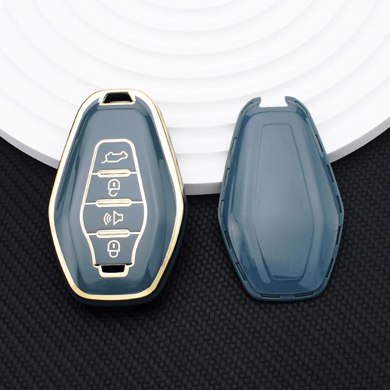 Coque Télécommande Auto Bord Doré Support Fob Protecteur Pour Chery Jetour X70 X90 X95 Plus TPU Étui Housse Clé de Voiture Accessoires