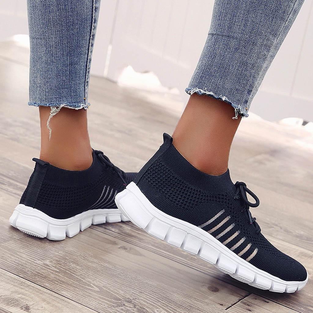 Fashion Women Mesh Casual Lace-Up Sport Shoes Runing Breathable Shoes 