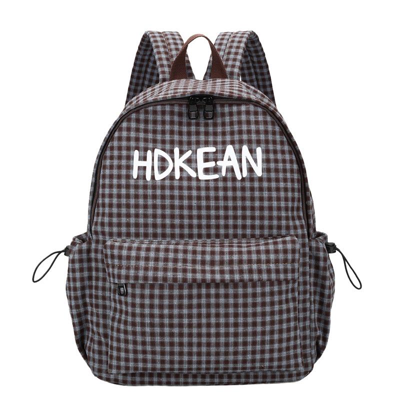 Junior School Bag Women's Check Backpack College Style Travel Backpack