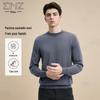 EMZ Erdos Men's Machine Washable Pure Wool Crew Neck Sweater