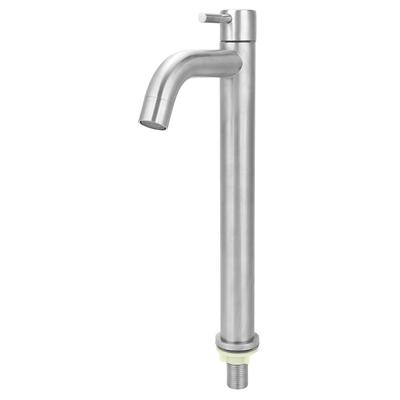 Rubinetto Singolo Freddo in Acciaio Inossidabile con Filettatura G1/2in per Lavabo Bagno Cucina