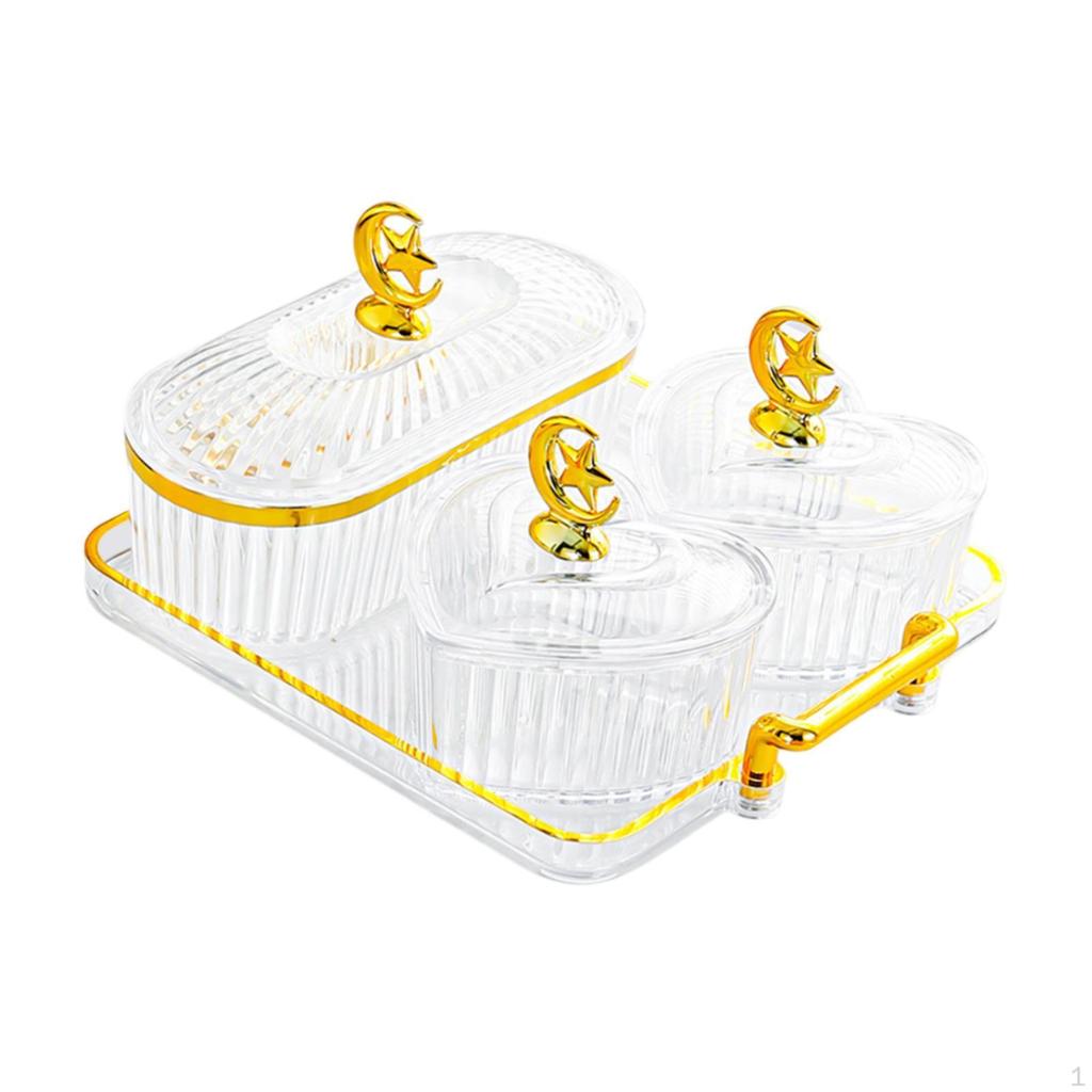 Appetizer Plate Dried Fruit Snack Serving Food Storage Box Divided Platter for