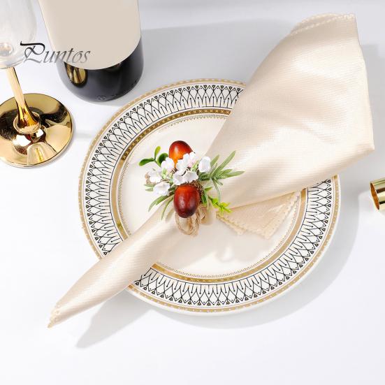 Boho Table Accessories Artificial Rosemary Napkin Ring, Wooden Ring Holder with Faux Acorns Harvest Party Supplies Flowers, Autumn Rustic for