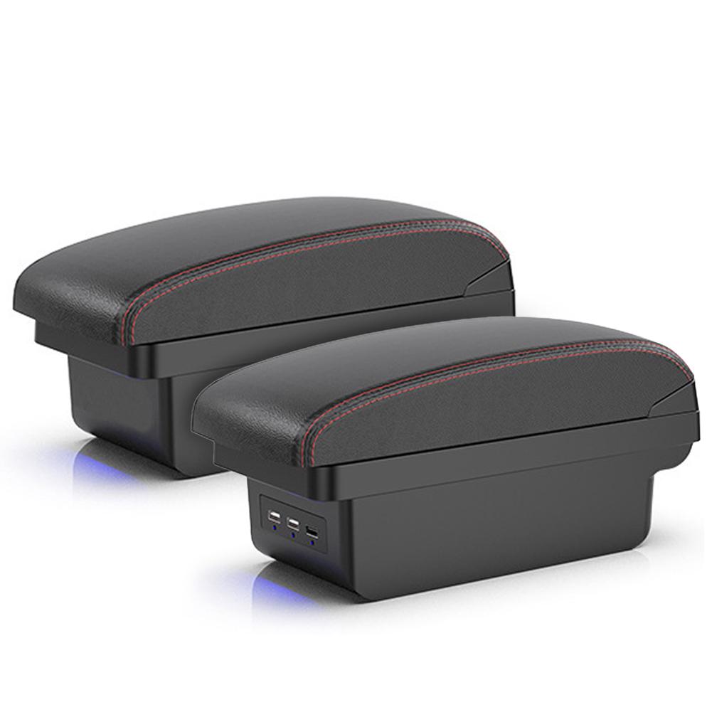 Car Armrest Box Center Console Storage Organizer Box for Peugeot 2008 2019-2025 208 Retrofit Parts with USB Charging Interface