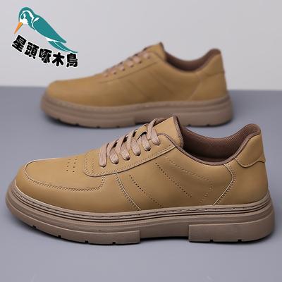 2025 Autumn New Men's Shoes Soft Sole Versatile Daily Casual Leather Shoes Board Shoes