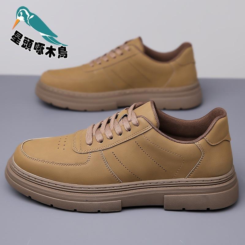 2025 autumn new men's shoes soft sole versatile daily casual leather shoes board shoes