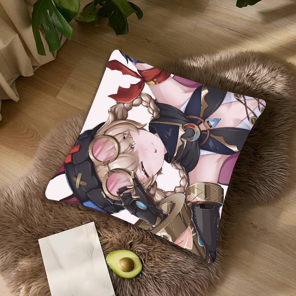 Cute Funny Girl Hot Jahoda Genshin Impact Cushion Cover Decor Throw Pillow Covers For Couch Camping Pillow Cover Decorations