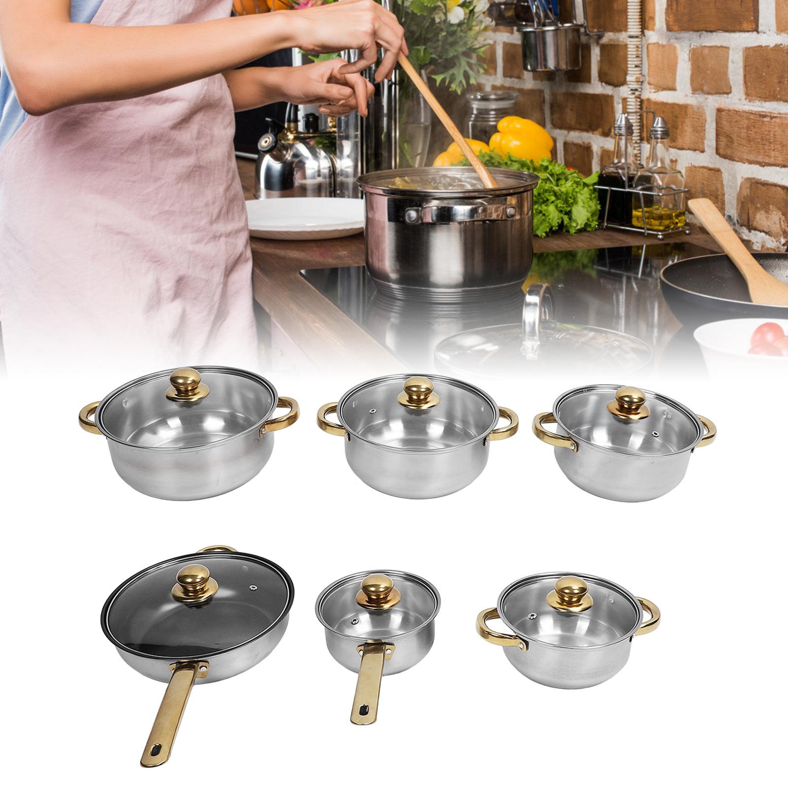 Cookware Set Stainless Steel Rustproof Stick Proof Safe Pan Pot Set for Home Kitchen Restaurant