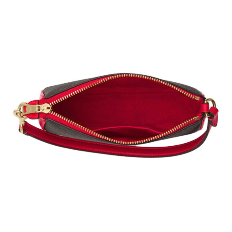 Coach Borsa a Spalla Tote Nolita 19 con Stampa Monogramma Chiusura a Zip Pelle PVC Piccola da Donna Marrone Scuro Rosso CY039-IMXD0