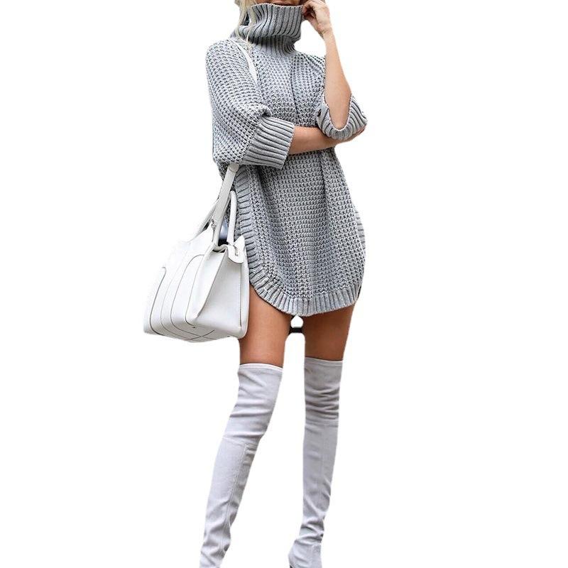 Sweter Damski Dzianinowy Sweter Sweter z golfem Nowy Damski Pulower