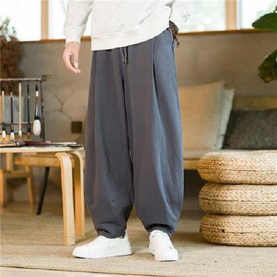 Meditation Zen Long Pants Plus Size Lay Clothes Spring and Summer Cotton and Linen Men's Harlan Casual Bloomers Chinese Style