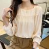 Ketcir New Arrivals Open Run Women Pleats Flare Square Neck Blouse Oversized