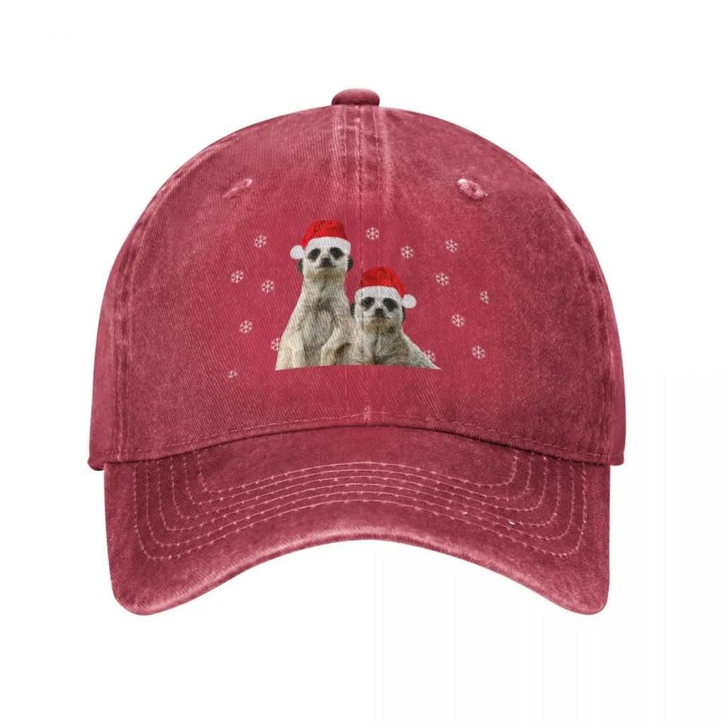 Merry Christmas Meerkats Baseball Cap hard hat Trucker Hat hiking hat cute Hats Unisex Womens