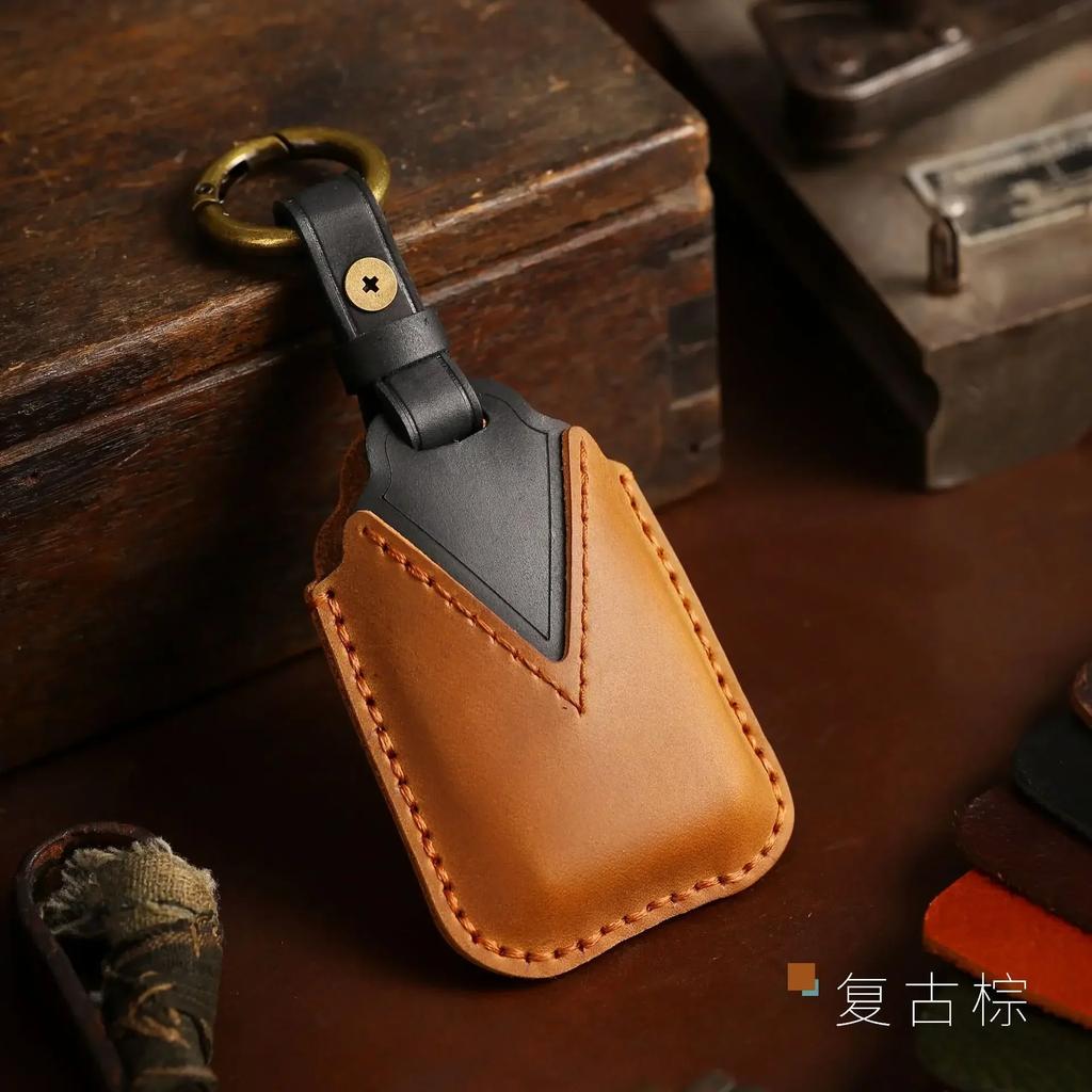 Leather Protector Case for Toyota Yaris HAIs 2020 Hiace 200 2/3 Button Remote Car Key Cover Shell Holder Keychain Accessories