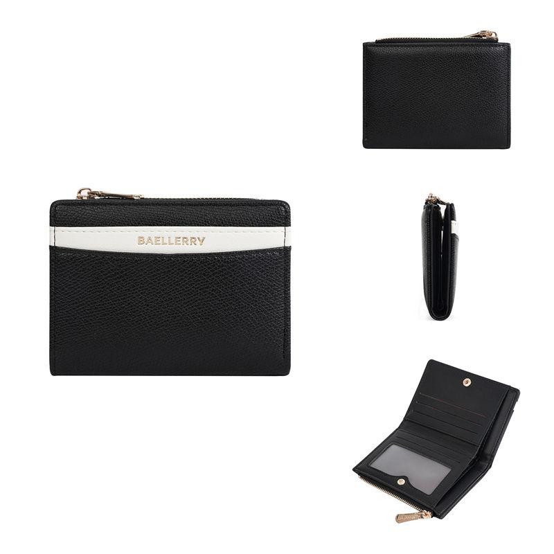 Baellerry Women Fashion Bi-fold Wallets Artificial Leather Hasp Zipper Coin Purse Card Holder