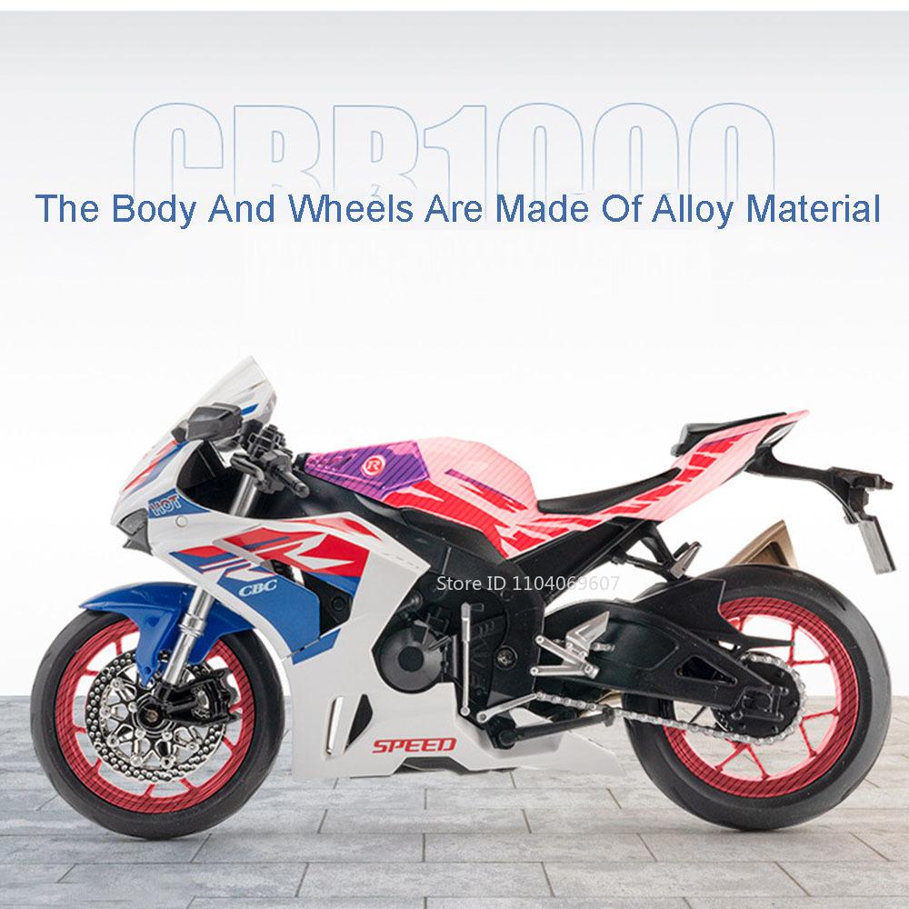 1:12 Honda Cbr1000 Cb400x Alloy Model Diecast Motorcycle Toys Car Front Wheel Steering Sound Light Miniature Motorbick Boy Gifts