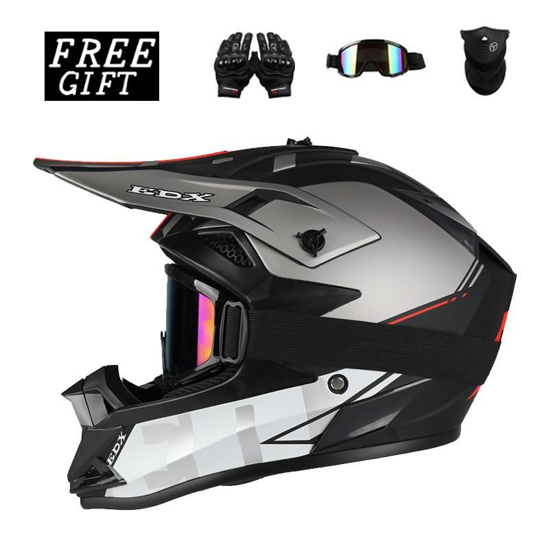 Off-Road Motorcycle Helmet 3-Piece Set Karting Mountain Biking ABS Safety Gear