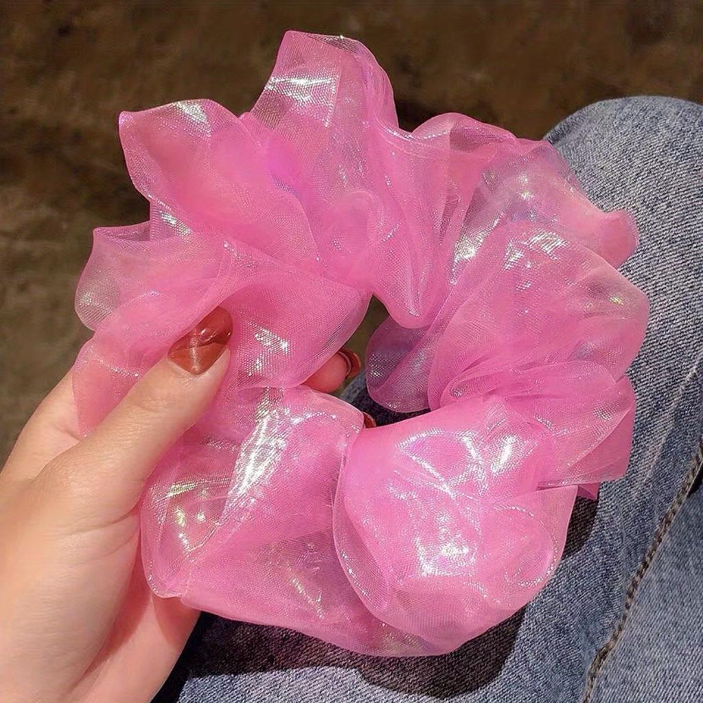Mermaid Scrunchies Hair Ring Reflective Color Laser Hair Ties Rope Summer Women Ponytail Hair Accessories Girls Hairbands Gifts