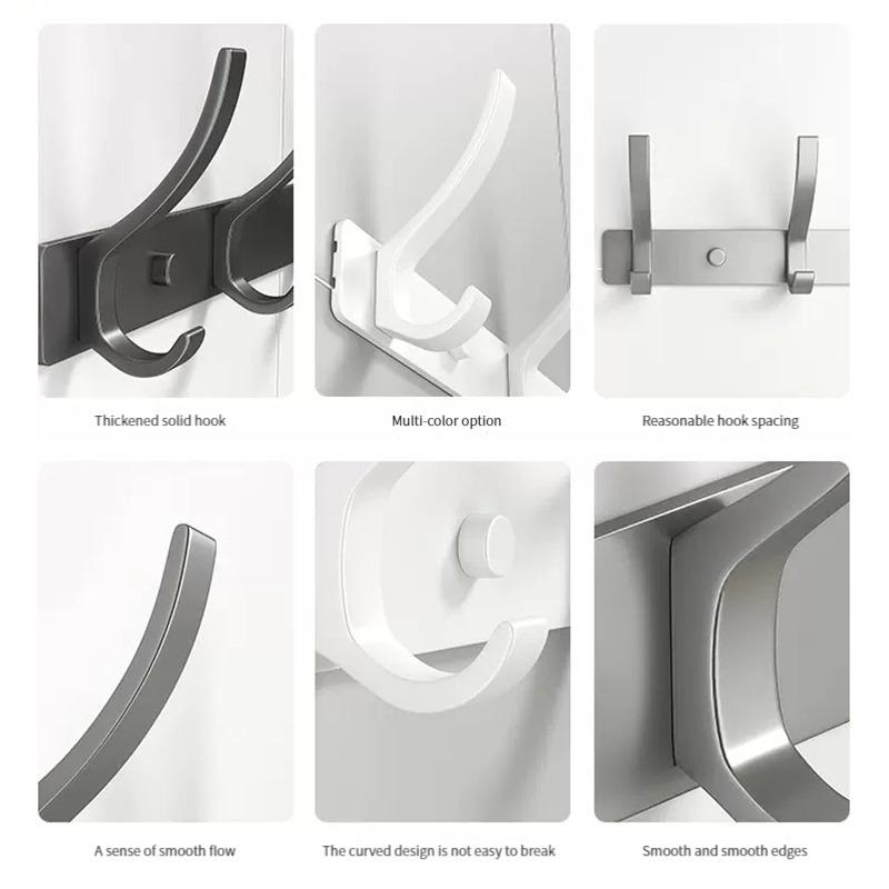 YUNJIEYA Black/White/Gun Grey Door Hooks Clothes Hanger Storage Bedroom Clothes Hook Wall Hanging Kitchen Bathroom Accessories
