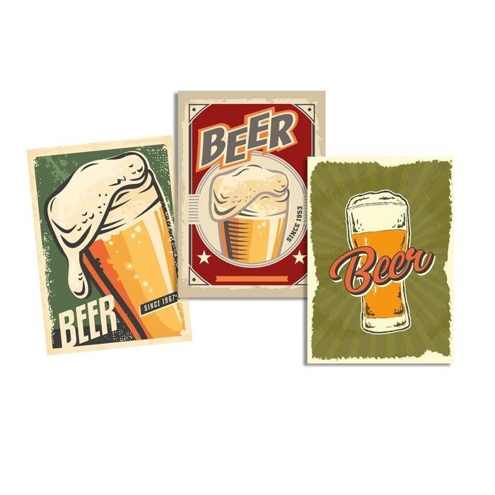 Lot de 3 Torchons Pinte de biere