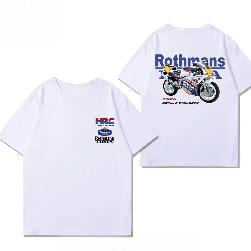 

Honda Два Огненных Колесницы NSR250 Врата Любви HRC Периферия Летняя Хлопковая Универсальная Футболка Модная Мужская и Женская 4XL