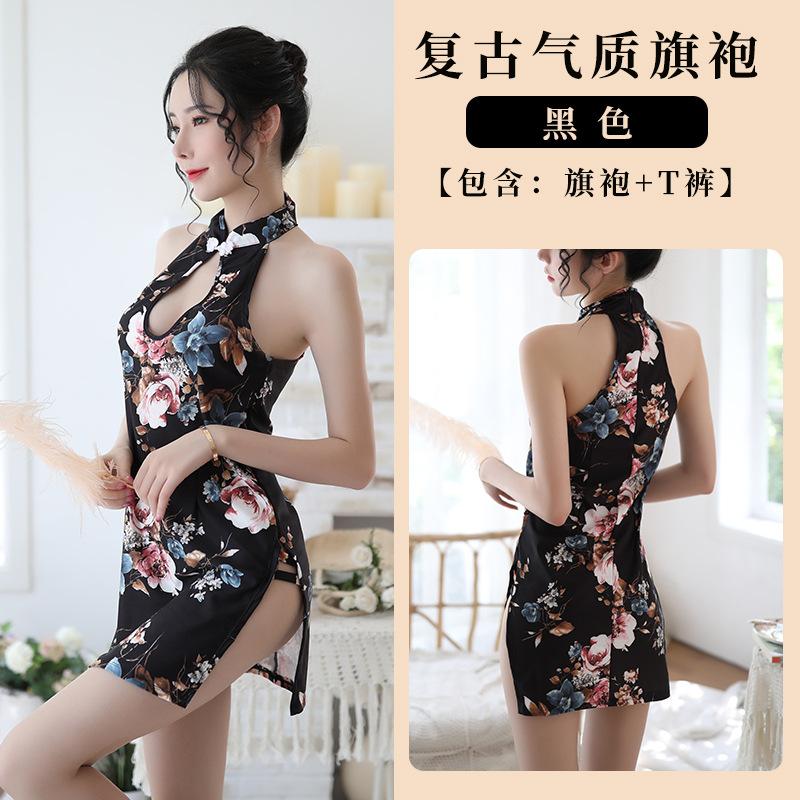Sexy lingerie women's one-piece cheongsam bed seduced on pajamas tight uniform